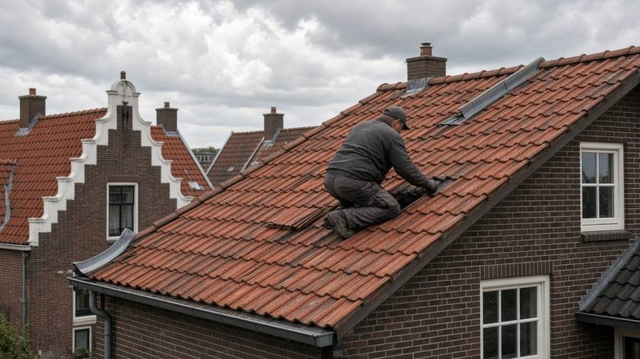 Dakwerk op een Nederlands woonhuis