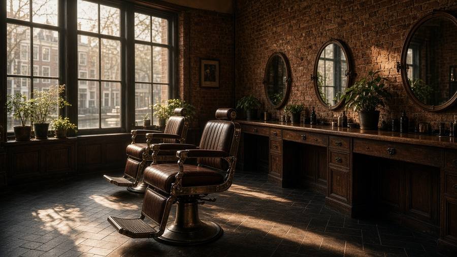 Interieur van een Utrechtse kapperszaak